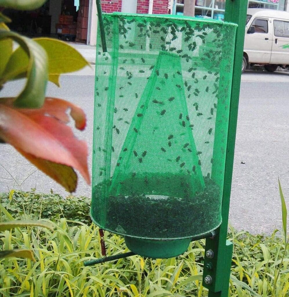 4 Pack Ranch Fly Trap with Bait, Disposable Stable Fly Trap,Horse Fly Trap, Farm Fly Trap, Pest Control, Fly Traps Outdoor, Hanging Fly Cages, Fly Catcher Killer for Farm/Orchard