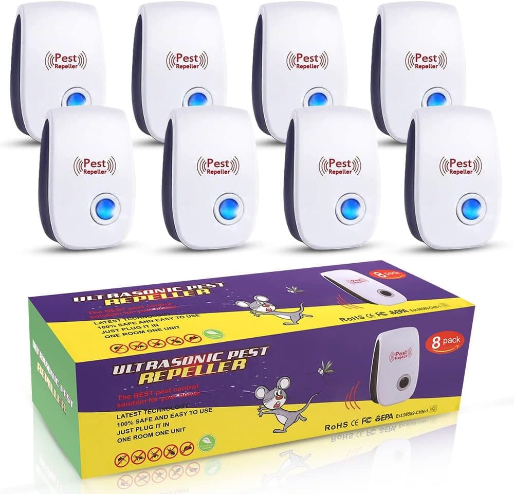 8 Packs Ultrasonic Mouse Pest Repeller,Rodent Repellent Electronic Mouse Deterrent Rat Control with Ultrasound Waves and LED Strobe Lights for Basement Warehouses RV Garage Indoor 8 Packs Ultrasonic Mouse Pest Repeller,Rodent Repellent Electronic Mouse Deterrent Rat Control with Ultrasound Waves and LED Strobe Lights for Basement Warehouses RV Garage Indoor