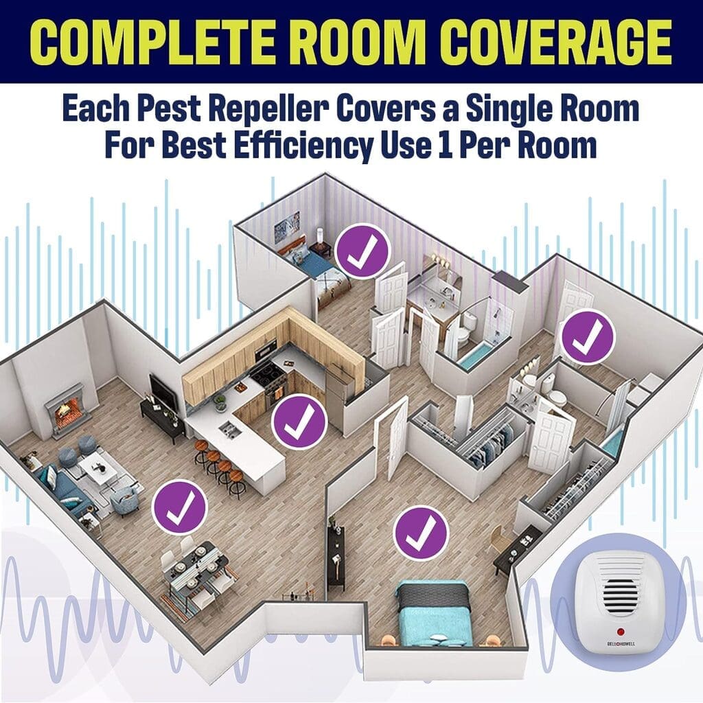 Bell + Howell Ultrasonic Pest Repeller Home Kit (Pack of 4), Ultrasonic Pest Repeller, Pest Repellent for Home, Bedroom, Office, Kitchen, Warehouse, Hotel Bell + Howell Ultrasonic Pest Repeller Home Kit (Pack of 4), Ultrasonic Pest Repeller, Pest Repellent for Home, Bedroom, Office, Kitchen, Warehouse, Hotel