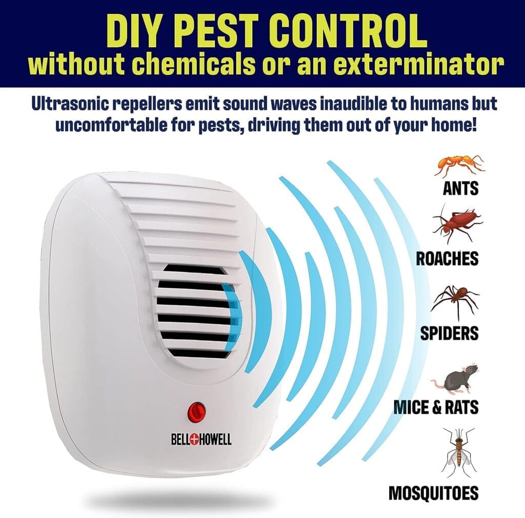 Bell + Howell Ultrasonic Pest Repeller Home Kit (Pack of 4), Ultrasonic Pest Repeller, Pest Repellent for Home, Bedroom, Office, Kitchen, Warehouse, Hotel Bell + Howell Ultrasonic Pest Repeller Home Kit (Pack of 4), Ultrasonic Pest Repeller, Pest Repellent for Home, Bedroom, Office, Kitchen, Warehouse, Hotel