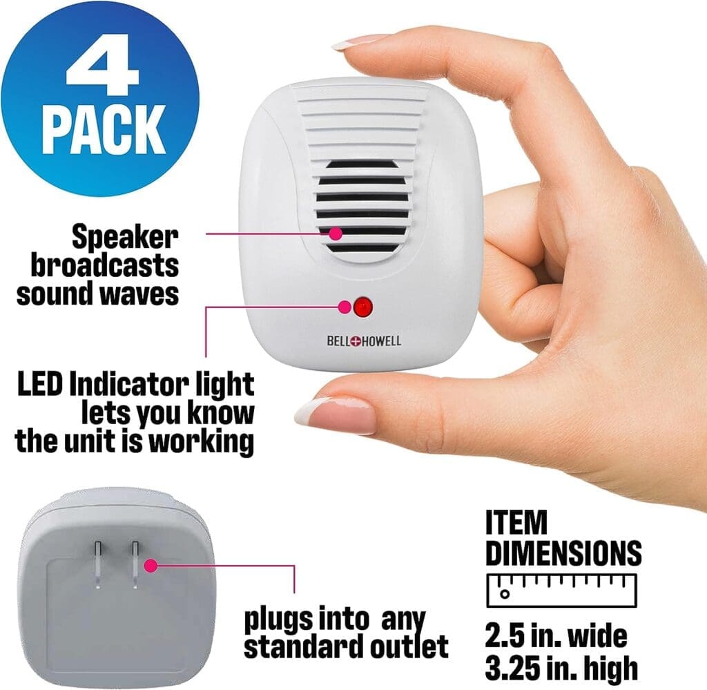 Bell + Howell Ultrasonic Pest Repeller Home Kit (Pack of 4), Ultrasonic Pest Repeller, Pest Repellent for Home, Bedroom, Office, Kitchen, Warehouse, Hotel Bell + Howell Ultrasonic Pest Repeller Home Kit (Pack of 4), Ultrasonic Pest Repeller, Pest Repellent for Home, Bedroom, Office, Kitchen, Warehouse, Hotel