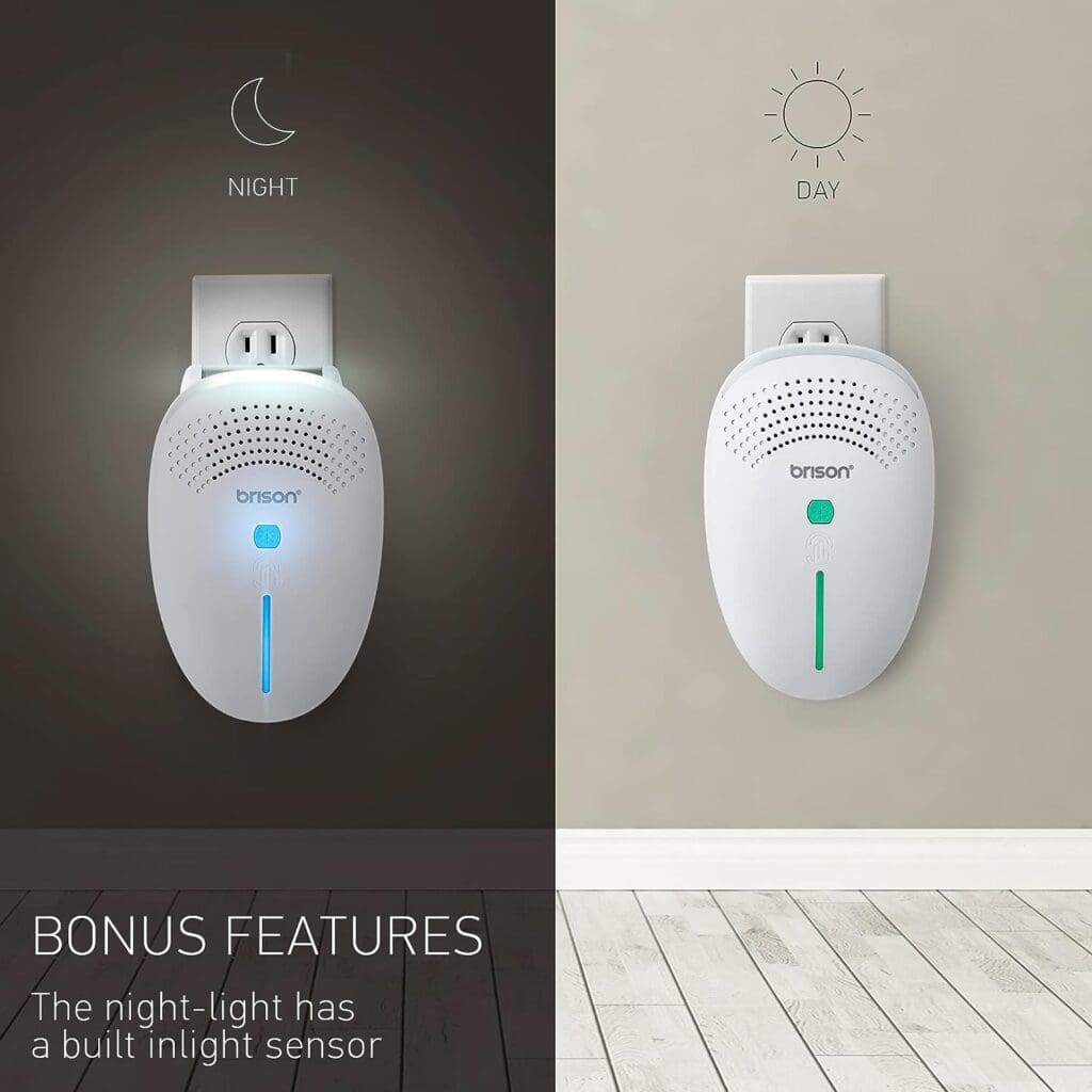 BRISON [1-Pack] Ultrasonic Pest Repeller Plug-in Control Electronic Insect Repellent Gets Rid Mosquito Bed Bugs Roach Spiders Fleas Mice Ants Fruit Fly