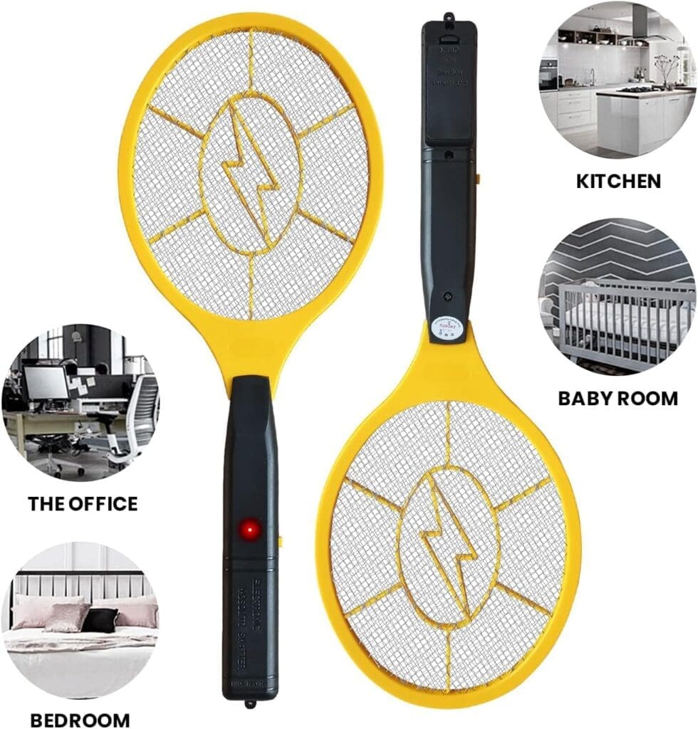 DEVOGUE® Electric Fly Swatter Bug Zapper Battery Operated Flies Killer Indoor Outdoor Pest Control Mosquito and Insect Catcher Racket DEVOGUE® Electric Fly Swatter Bug Zapper Battery Operated Flies Killer Indoor Outdoor Pest Control Mosquito and Insect Catcher Racket