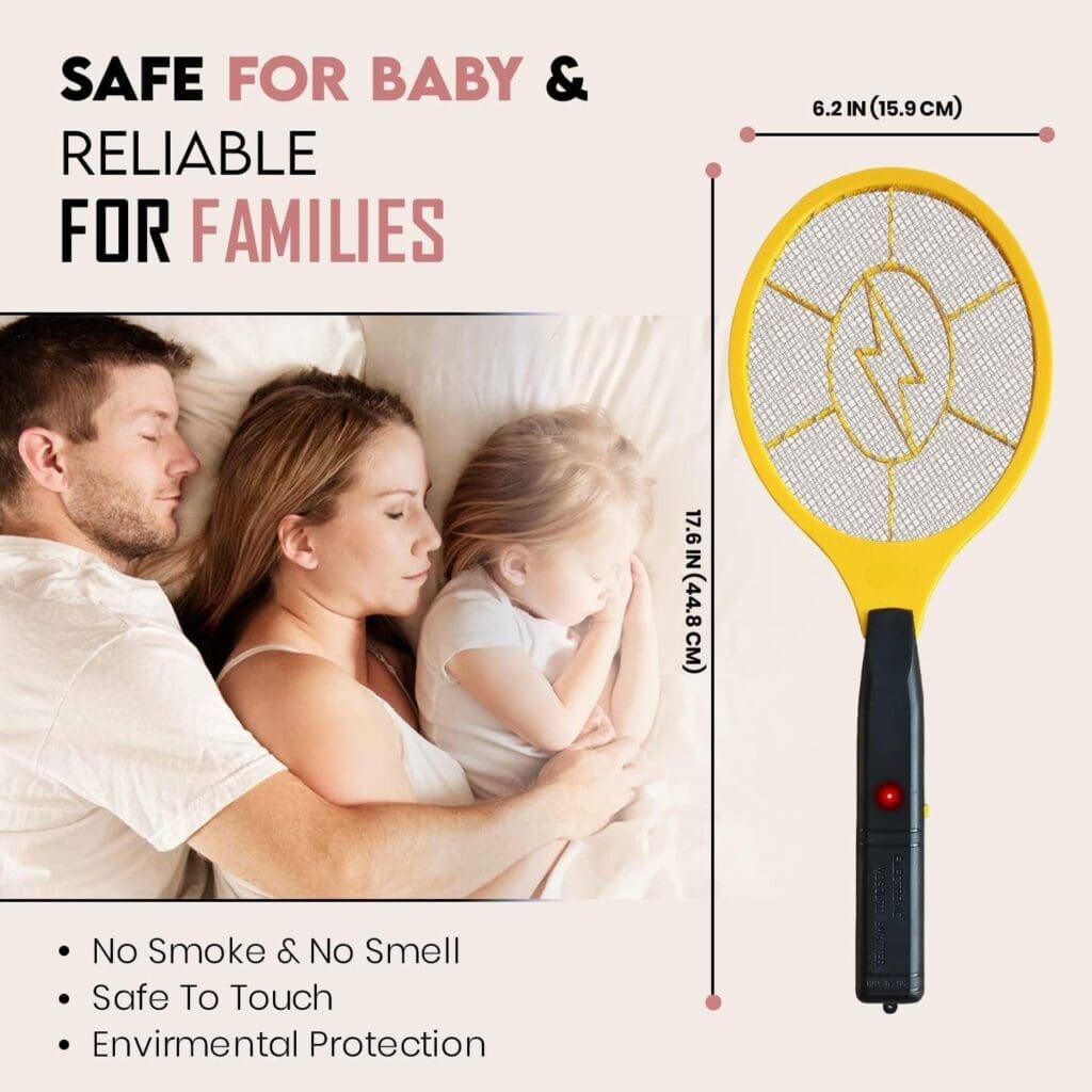 DEVOGUE® Electric Fly Swatter Bug Zapper Battery Operated Flies Killer Indoor Outdoor Pest Control Mosquito and Insect Catcher Racket DEVOGUE® Electric Fly Swatter Bug Zapper Battery Operated Flies Killer Indoor Outdoor Pest Control Mosquito and Insect Catcher Racket