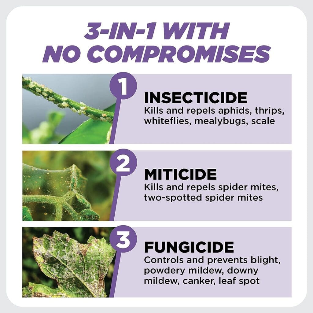 Earths Ally 3-in-1 Plant Spray | Insecticide, Fungicide Spider Mite Control, Use on Indoor Houseplants and Outdoor Plants, Gardens Trees - Insect Pest Repellent Antifungal Treatment, 24oz Earths Ally 3-in-1 Plant Spray | Insecticide, Fungicide Spider Mite Control, Use on Indoor Houseplants and Outdoor Plants, Gardens Trees - Insect Pest Repellent Antifungal Treatment, 24oz