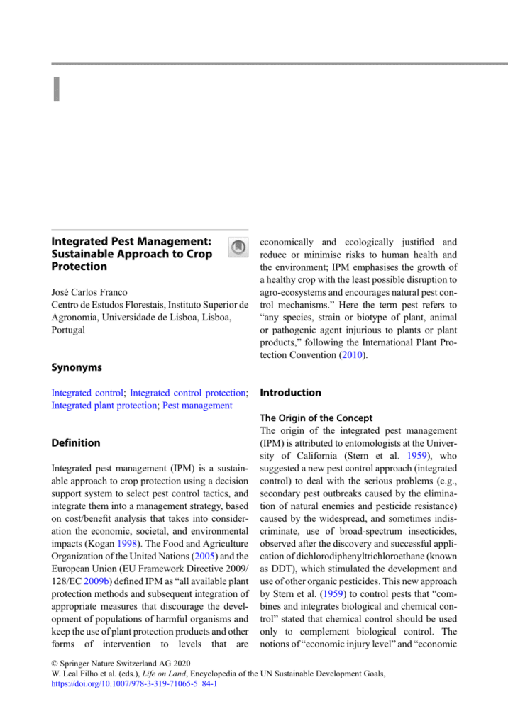 Integrated Pest Management: A Sustainable Approach To Pest Control Integrated Pest Management: A Sustainable Approach To Pest Control