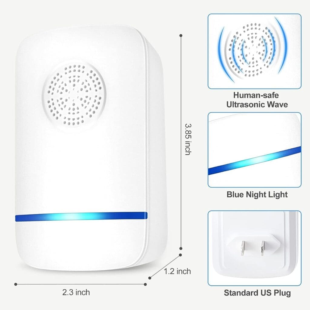 KONIGEVA 6 Packs Ultrasonic Pest Repeller, Pest Control Repeller, Pest Repeller Plug in for Mosquito, Mice, Roach, Spider White 1 Count (Pack of 6) KONIGEVA 6 Packs Ultrasonic Pest Repeller, Pest Control Repeller, Pest Repeller Plug in for Mosquito, Mice, Roach, Spider White 1 Count (Pack of 6)