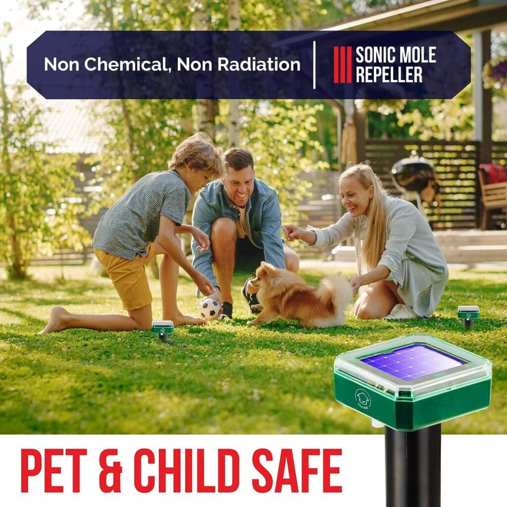 Livin Well Solar Sonic Pest Repeller Stakes - 4pk Outdoor Pest Repellent with 5,000 Feet Range, Solar Powered Animal Control, Rodent Repellent and Deterrent for Mole, Vole, Gopher Livin Well Solar Sonic Pest Repeller Stakes - 4pk Outdoor Pest Repellent with 5,000 Feet Range, Solar Powered Animal Control, Rodent Repellent and Deterrent for Mole, Vole, Gopher