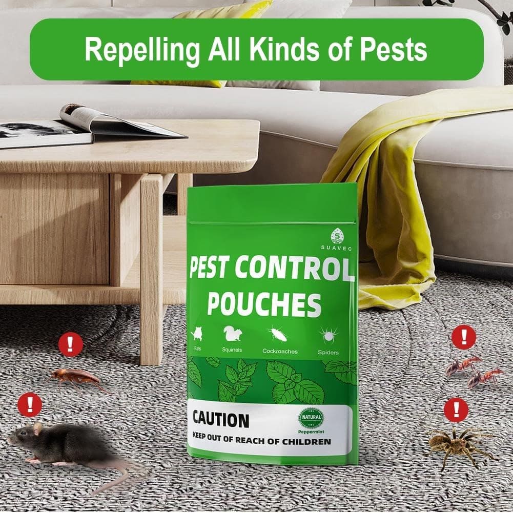 SUAVEC Pest Control Pouches, Squirrel Repellent, Repel Squirrels, Rodents, Mouse, Mice, Rats, Ant, Spider Other Pest, Peppermint Rodent Repellent, Indoor Mice Repellent, Pest Repeller- 8 Pouches SUAVEC Pest Control Pouches, Squirrel Repellent, Repel Squirrels, Rodents, Mouse, Mice, Rats, Ant, Spider Other Pest, Peppermint Rodent Repellent, Indoor Mice Repellent, Pest Repeller- 8 Pouches
