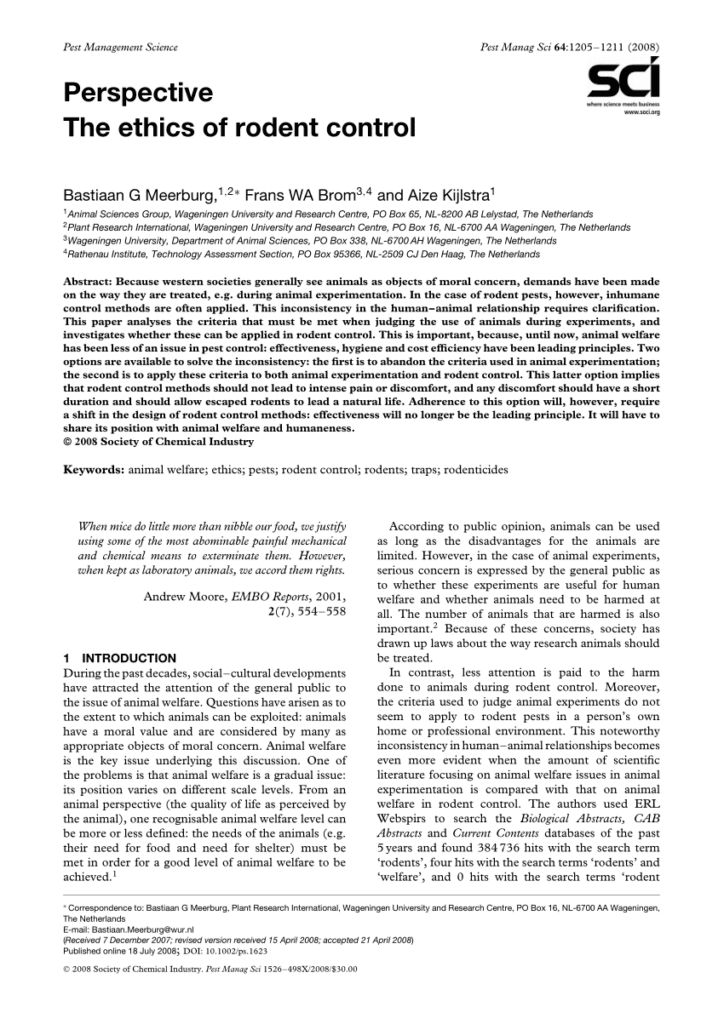 The Ethics Of Pest Control: A Balanced View The Ethics Of Pest Control: A Balanced View