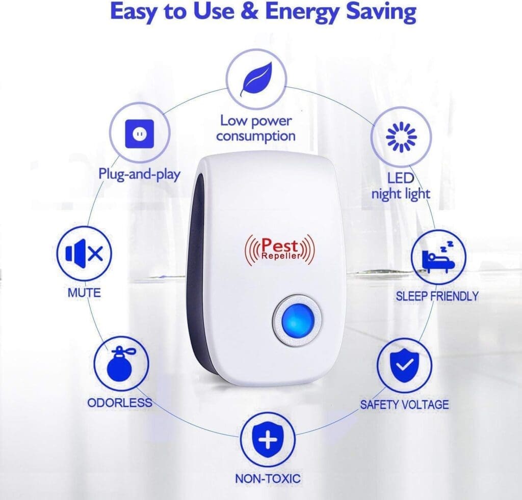 Ultrasonic Pest Repeller 6-Pack, Indoor Plug in Pest Control, Pest Repellent for Mouse, Spider, Insect, Roach, Rodent, Mosquito Repellent for Hotel House Office Garage Warehouse Ultrasonic Pest Repeller 6-Pack, Indoor Plug in Pest Control, Pest Repellent for Mouse, Spider, Insect, Roach, Rodent, Mosquito Repellent for Hotel House Office Garage Warehouse