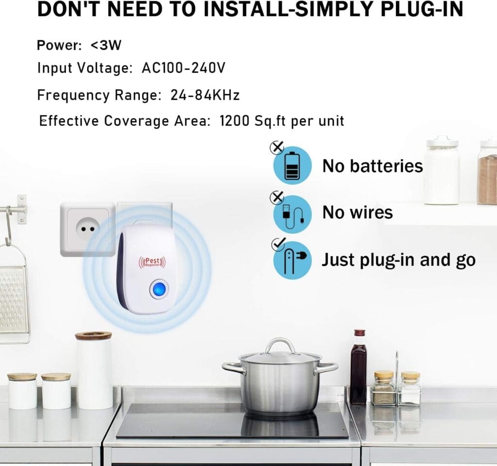 Ultrasonic Pest Repeller 6 Packs, Electronic Plug in Sonic Repellent pest Control for Bugs Insects Roaches Mice Spiders Rodents Mosquitoes Ultrasonic Pest Repeller 6 Packs, Electronic Plug in Sonic Repellent pest Control for Bugs Insects Roaches Mice Spiders Rodents Mosquitoes