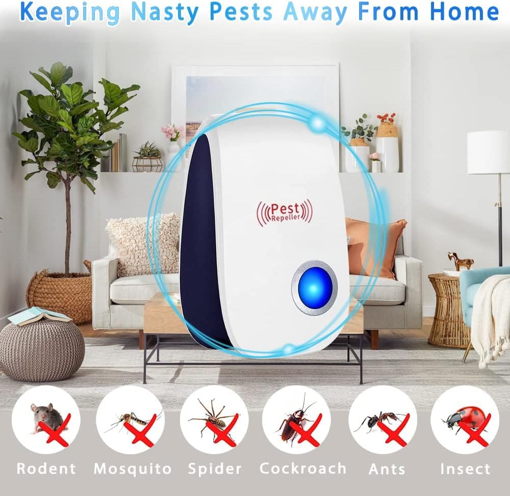 Ultrasonic Pest Repeller 8 Pack Electronic Pest Repellent Plug in Indoor Insect Repellent Mosquito Repellent for Roaches, Spider, Mice, Bugs, Pest Control for Home, Warehouse, Kitchen Ultrasonic Pest Repeller 8 Pack Electronic Pest Repellent Plug in Indoor Insect Repellent Mosquito Repellent for Roaches, Spider, Mice, Bugs, Pest Control for Home, Warehouse, Kitchen