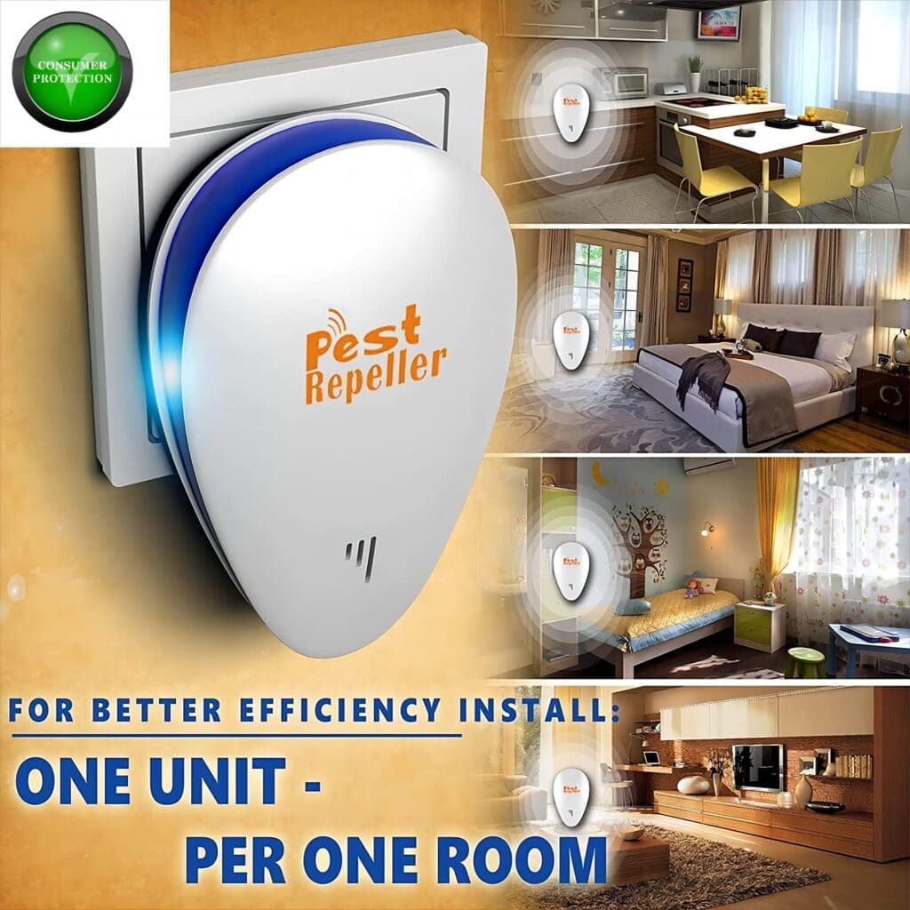 Ultrasonic Pest Repeller A1000–6 Pack of – Rodent Repellent Indoor, Ultrasonic Indoor Pest Repellent–Electronic Repellent for Pest Control, Plug-in, for Mosquitos, Roaches, Spiders, Ultrasonic Pest Repeller A1000–6 Pack of – Rodent Repellent Indoor, Ultrasonic Indoor Pest Repellent–Electronic Repellent for Pest Control, Plug-in, for Mosquitos, Roaches, Spiders,
