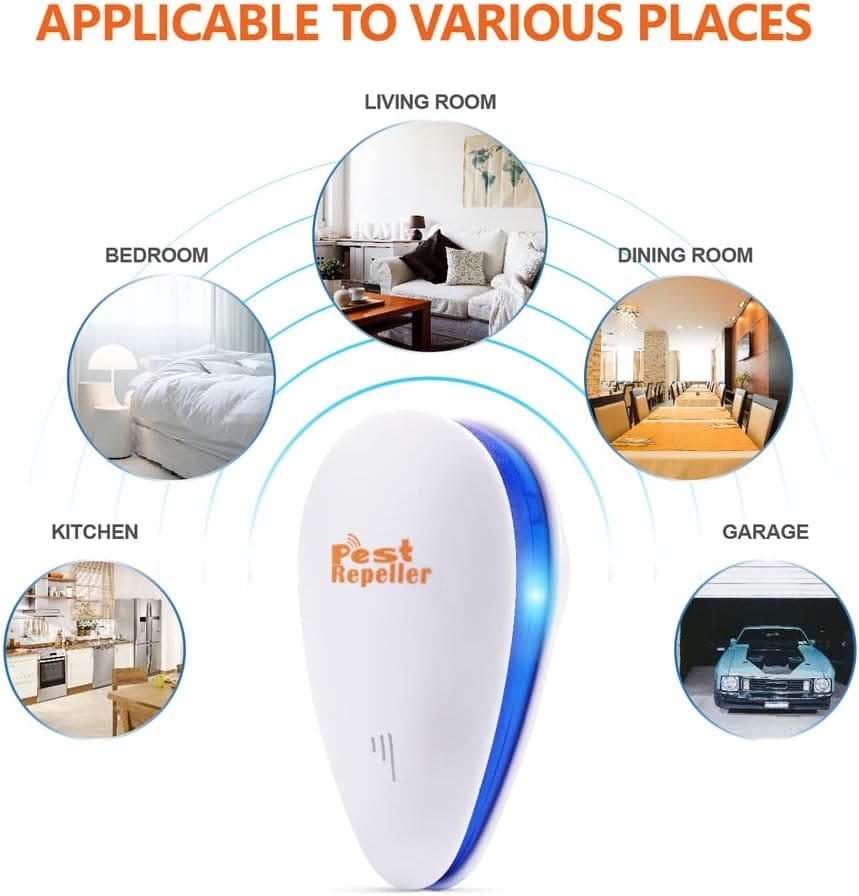 Ultrasonic Pest Repeller, Mouse Repellent, Indoor Pest Control, Pest Repellent Ultrasonic Plug in, Spider Repellent, Indoor Ultrasonic Repellent for Roach, Rodent, Mouse, Bugs, Mosquito, Mice, 6 Packs Ultrasonic Pest Repeller, Mouse Repellent, Indoor Pest Control, Pest Repellent Ultrasonic Plug in, Spider Repellent, Indoor Ultrasonic Repellent for Roach, Rodent, Mouse, Bugs, Mosquito, Mice, 6 Packs