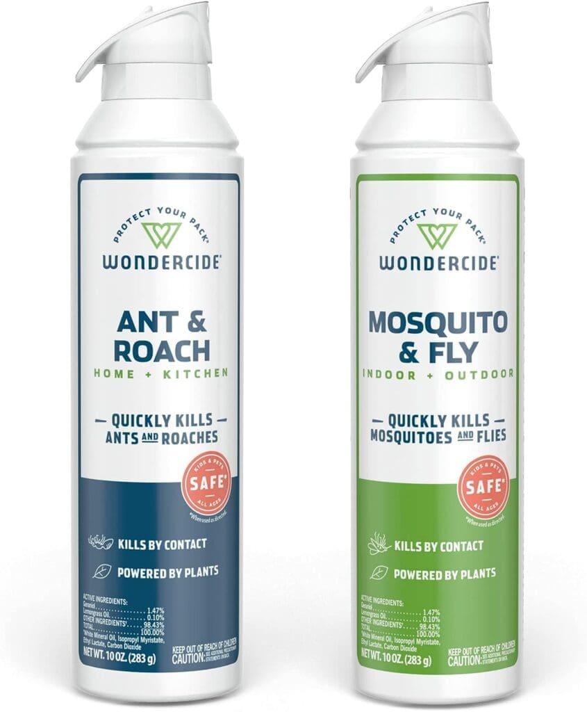 Wondercide - Mosquito Fly and Ant Roach Killer Aerosol Spray Bundle - Kills Bugs with Natural Essential Oils - Pet and Family Safe - for Indoor and Outdoor Areas - 10 oz - 2 Pack Wondercide - Mosquito Fly and Ant Roach Killer Aerosol Spray Bundle - Kills Bugs with Natural Essential Oils - Pet and Family Safe - for Indoor and Outdoor Areas - 10 oz - 2 Pack