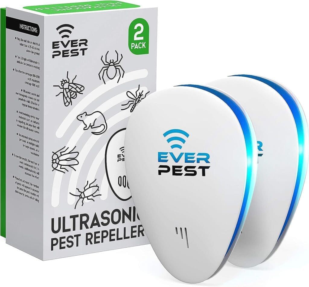 Ultrasonic Pest Control Repeller - Repel Rodents, Ants, Cockroaches Get Rid, Bed Bugs, Mosquitos, Flies, Spiders, Squirrel Bats - Eco-Friendly Safe for Humans - 2 Pack…